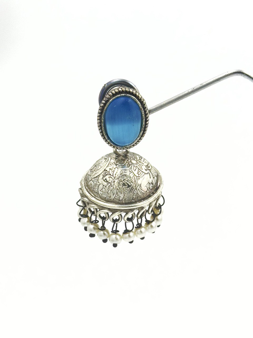 Blue Antique Jhumkis