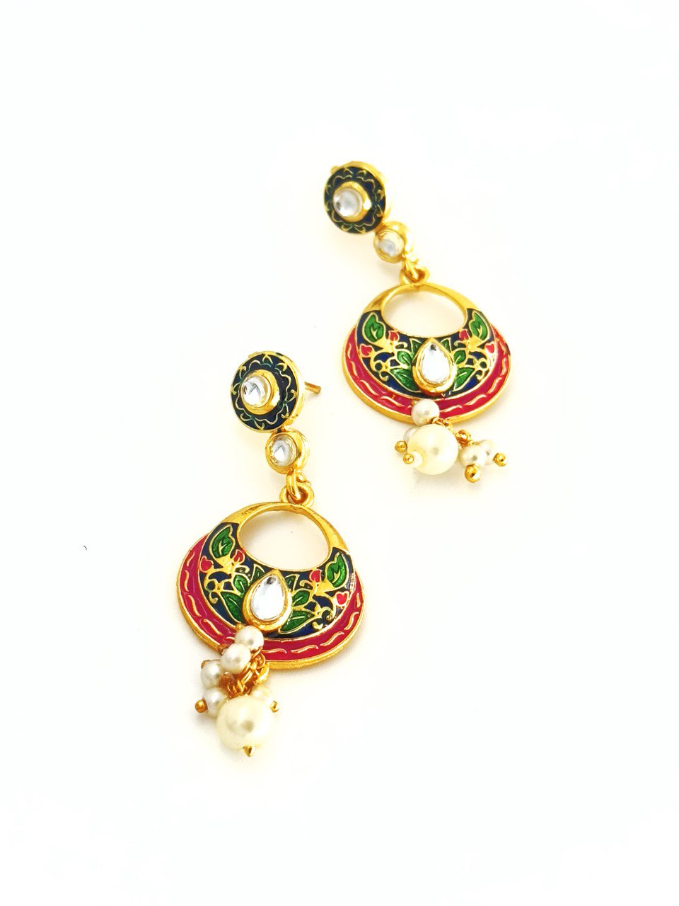 Multicolour Meenakari dangler