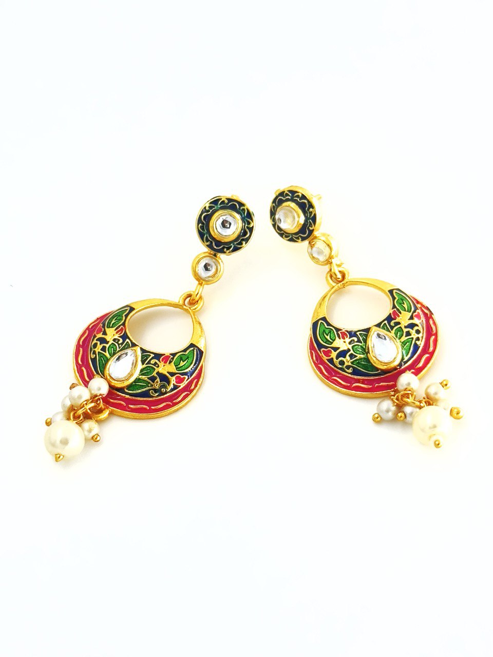 Multicolour Meenakari dangler
