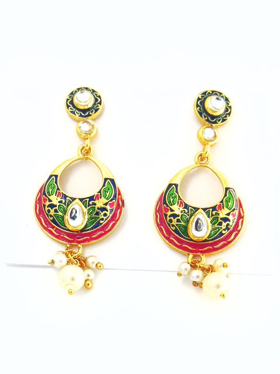 Multicolour Meenakari dangler