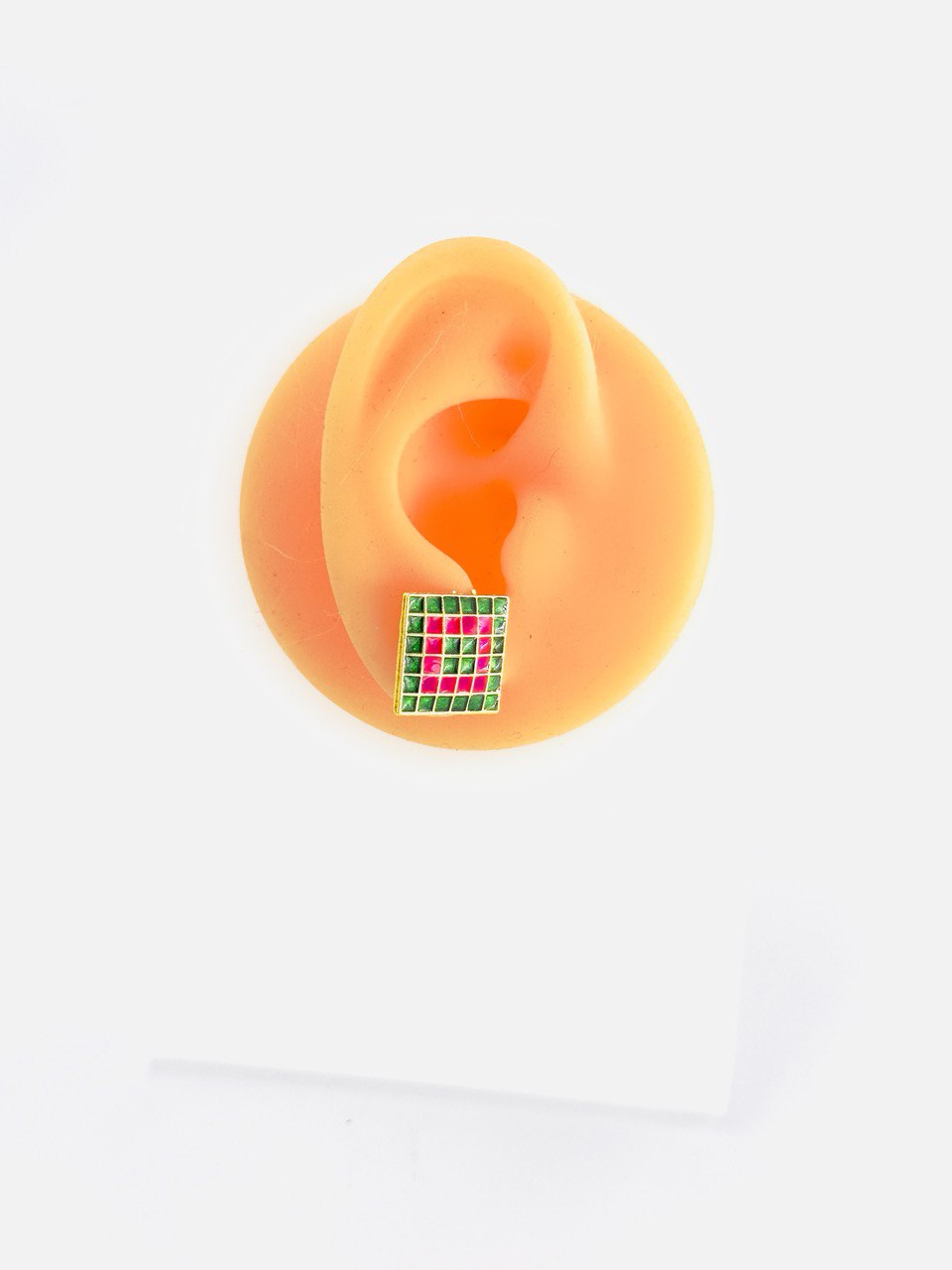 Green Meenakari Studs
