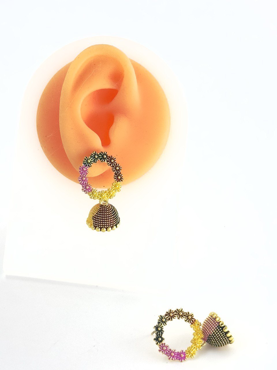 Multicolour Meenakari Jhumkis