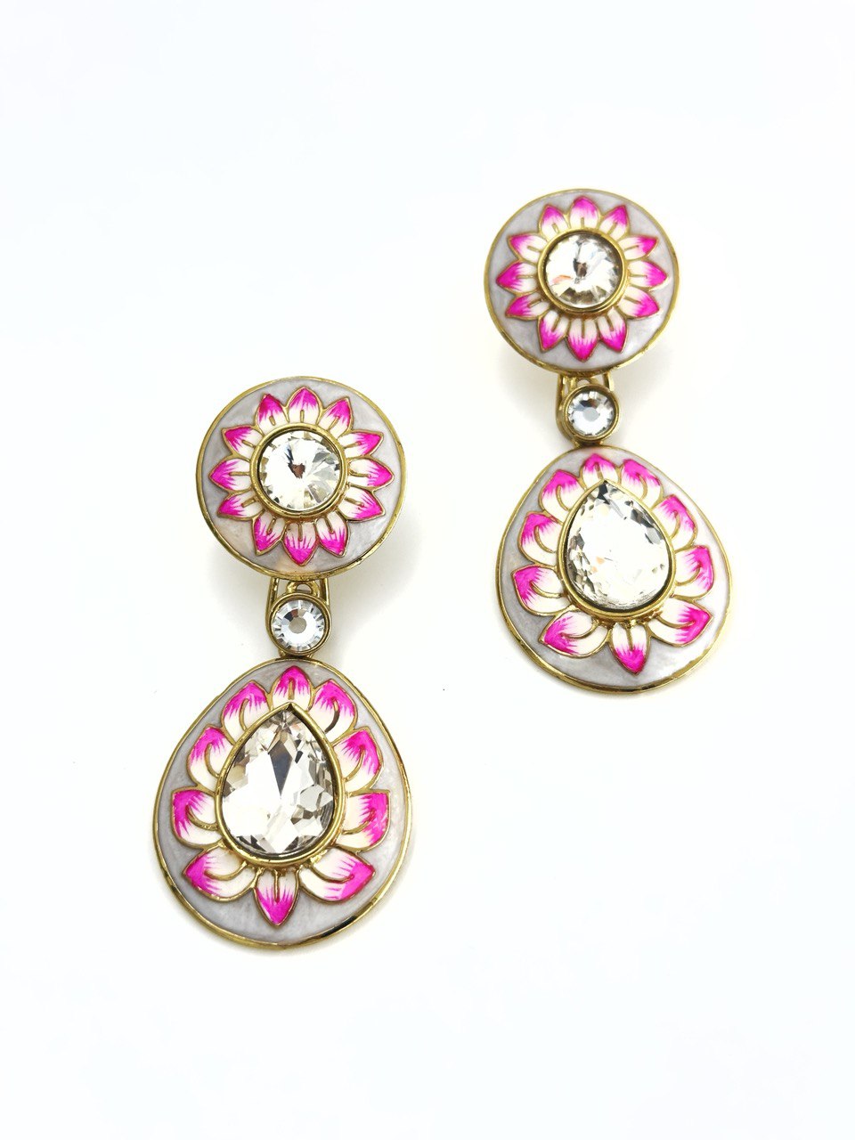 Pink Meenakari dangler