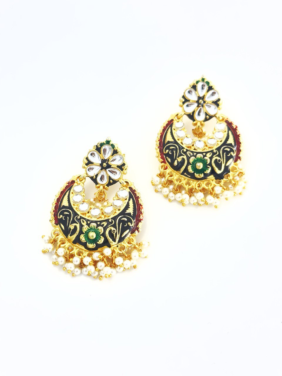 multicolour Meenakari Chandbali