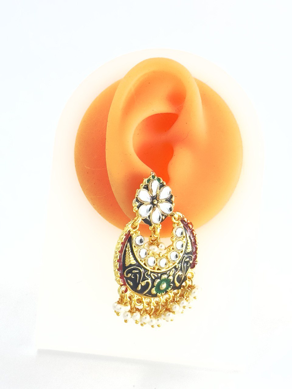 multicolour Meenakari Chandbali