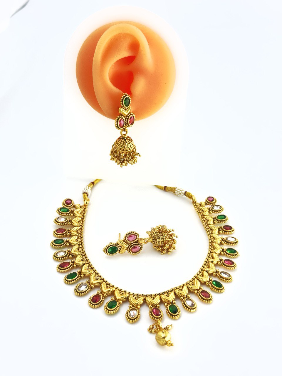Avyana multicolour gold plated necklace set