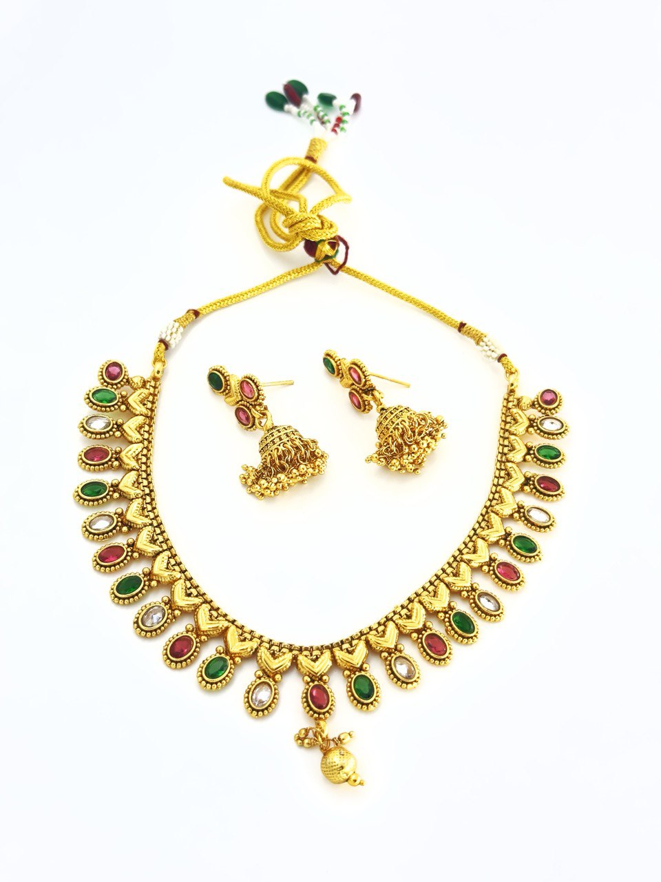 Avyana multicolour gold plated necklace set