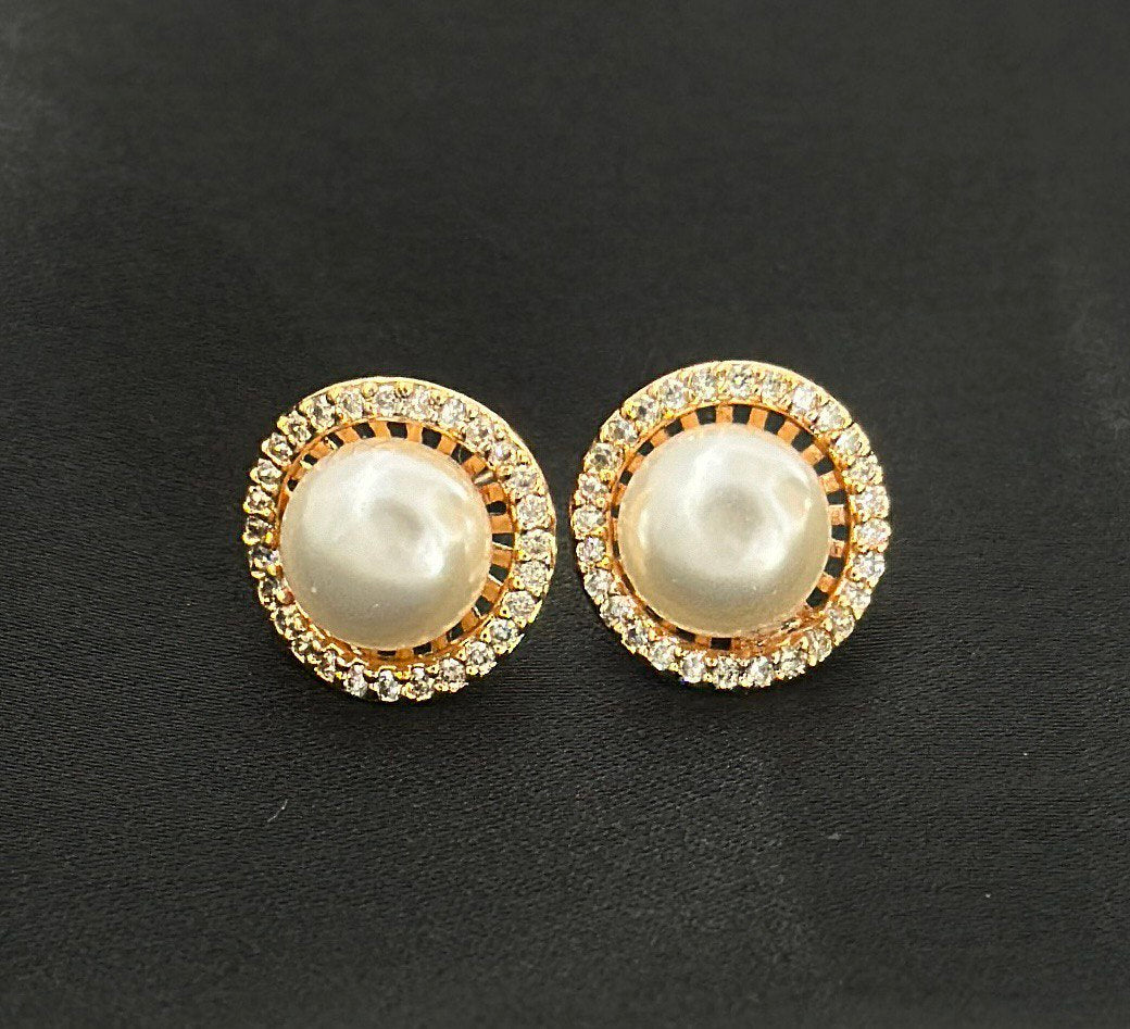 Rose pearl studs