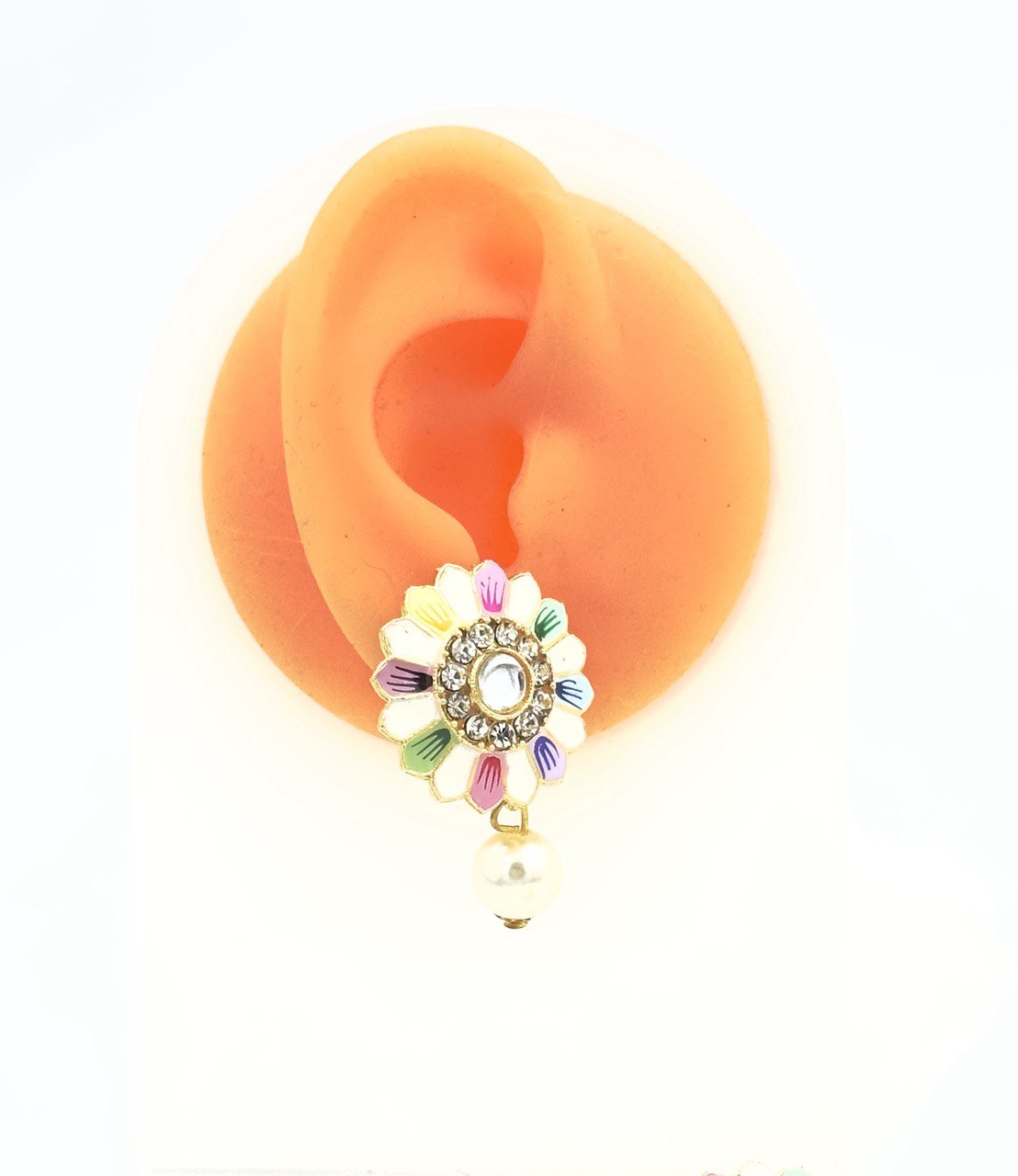 White Meenakari beads set