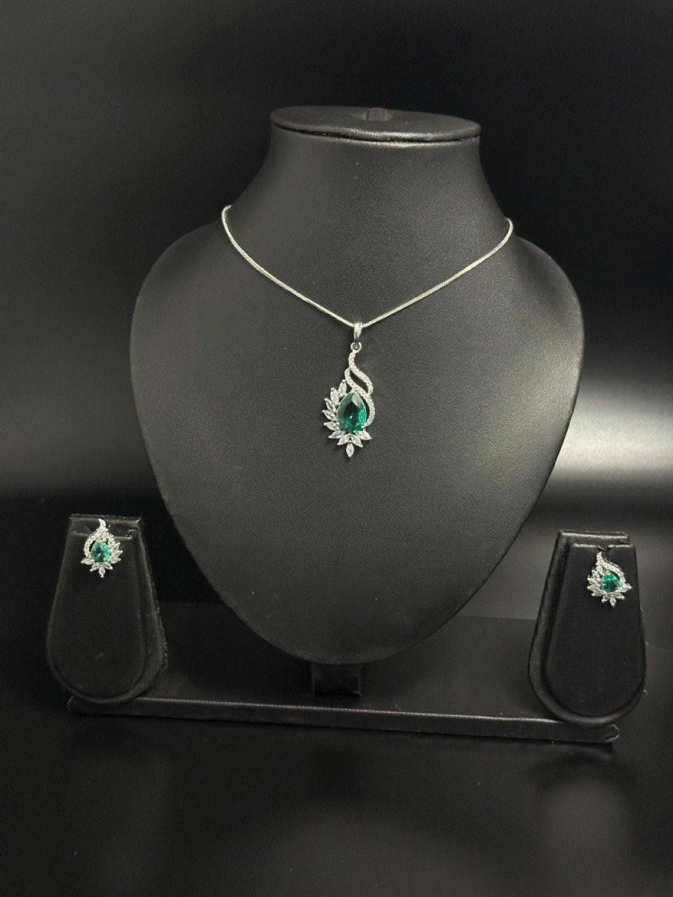 Sea Green American Diamond Necklace set