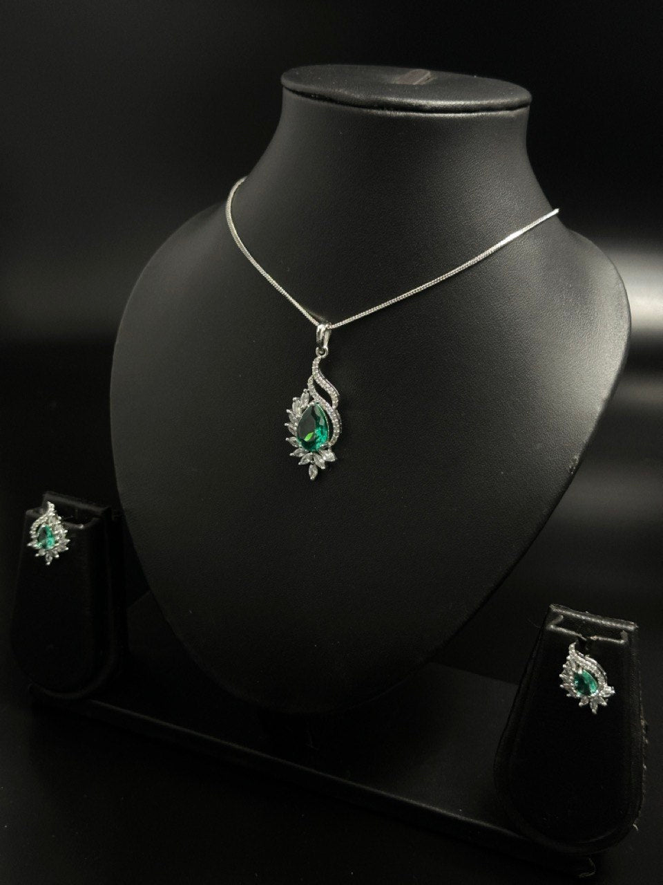 Sea Green American Diamond Necklace set