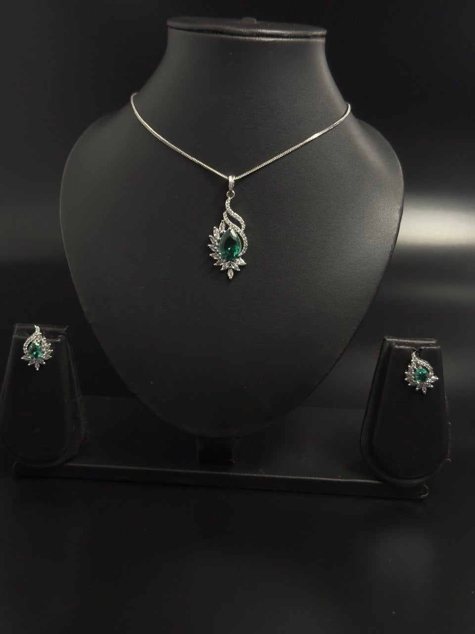 Sea Green American Diamond Necklace set