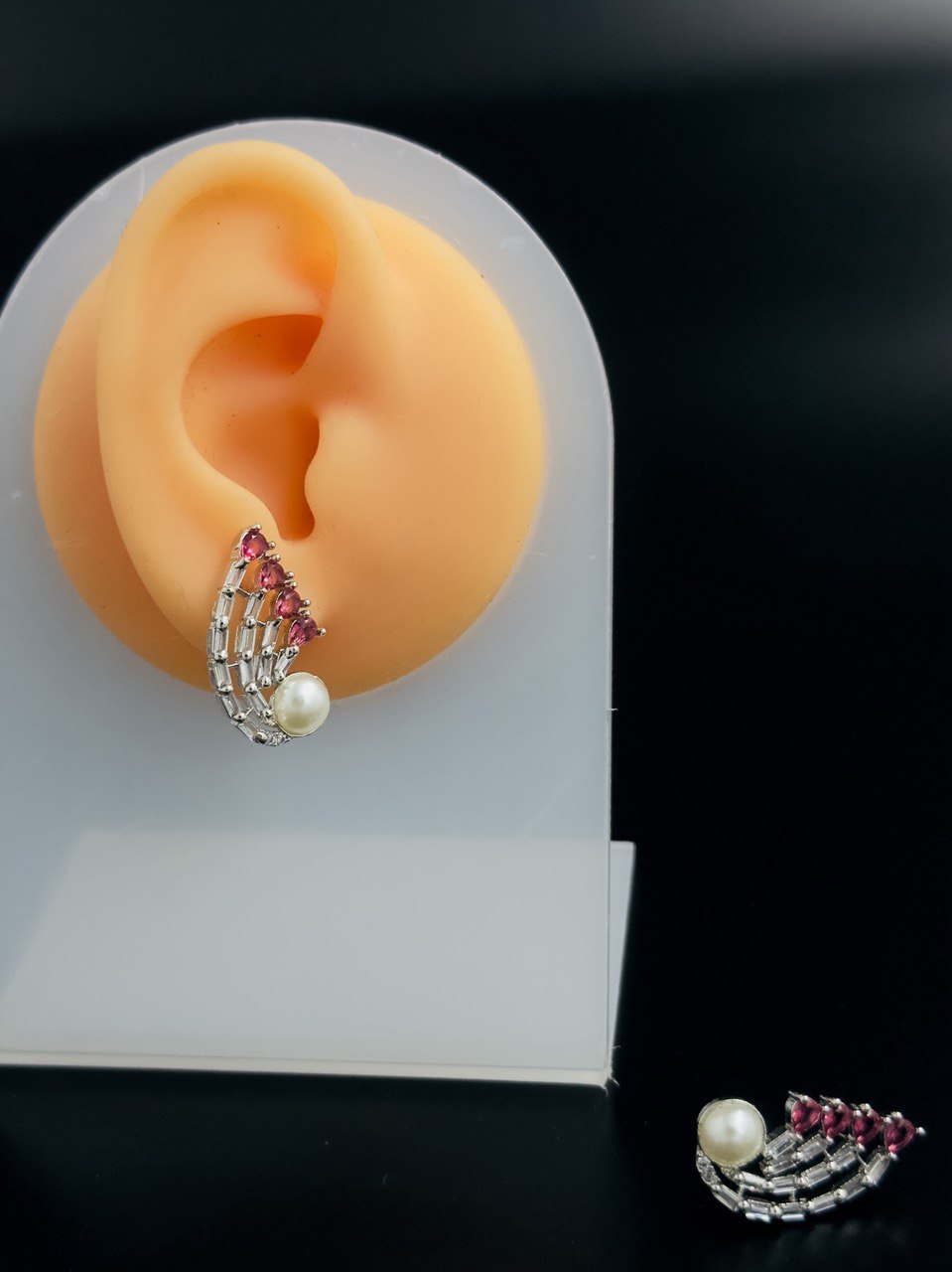 American Diamond pearl studs