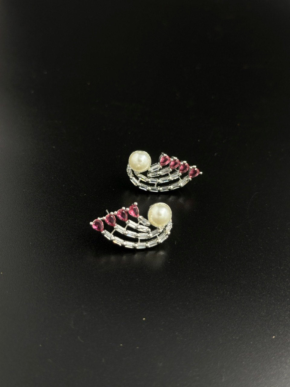 American Diamond pearl studs
