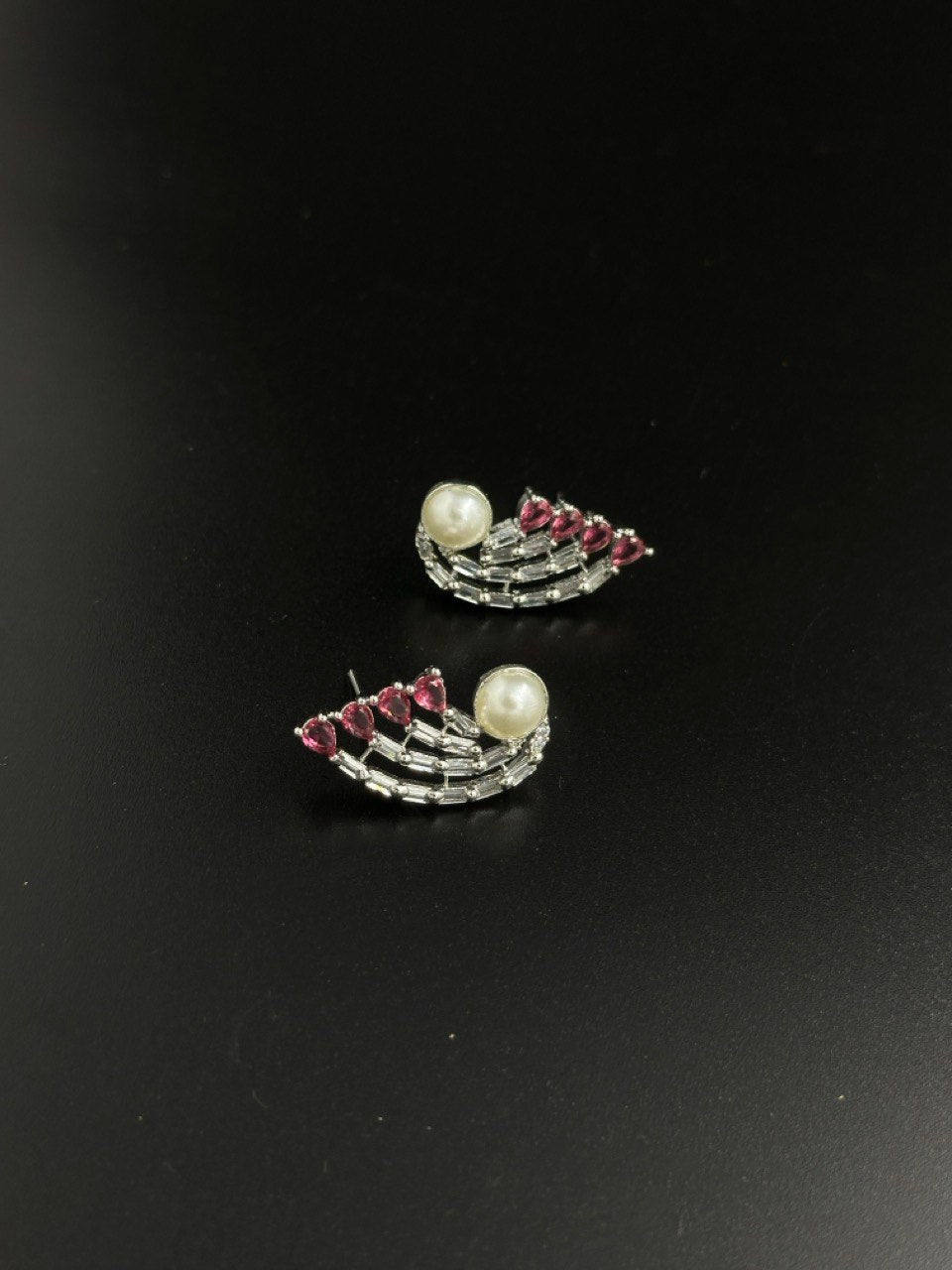American Diamond pearl studs