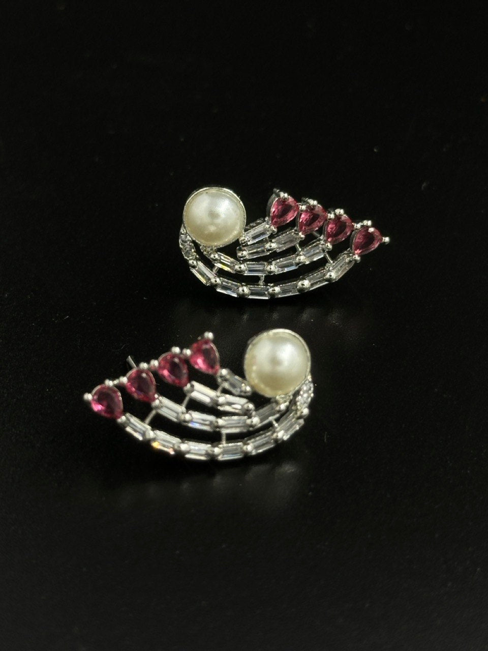 American Diamond pearl studs