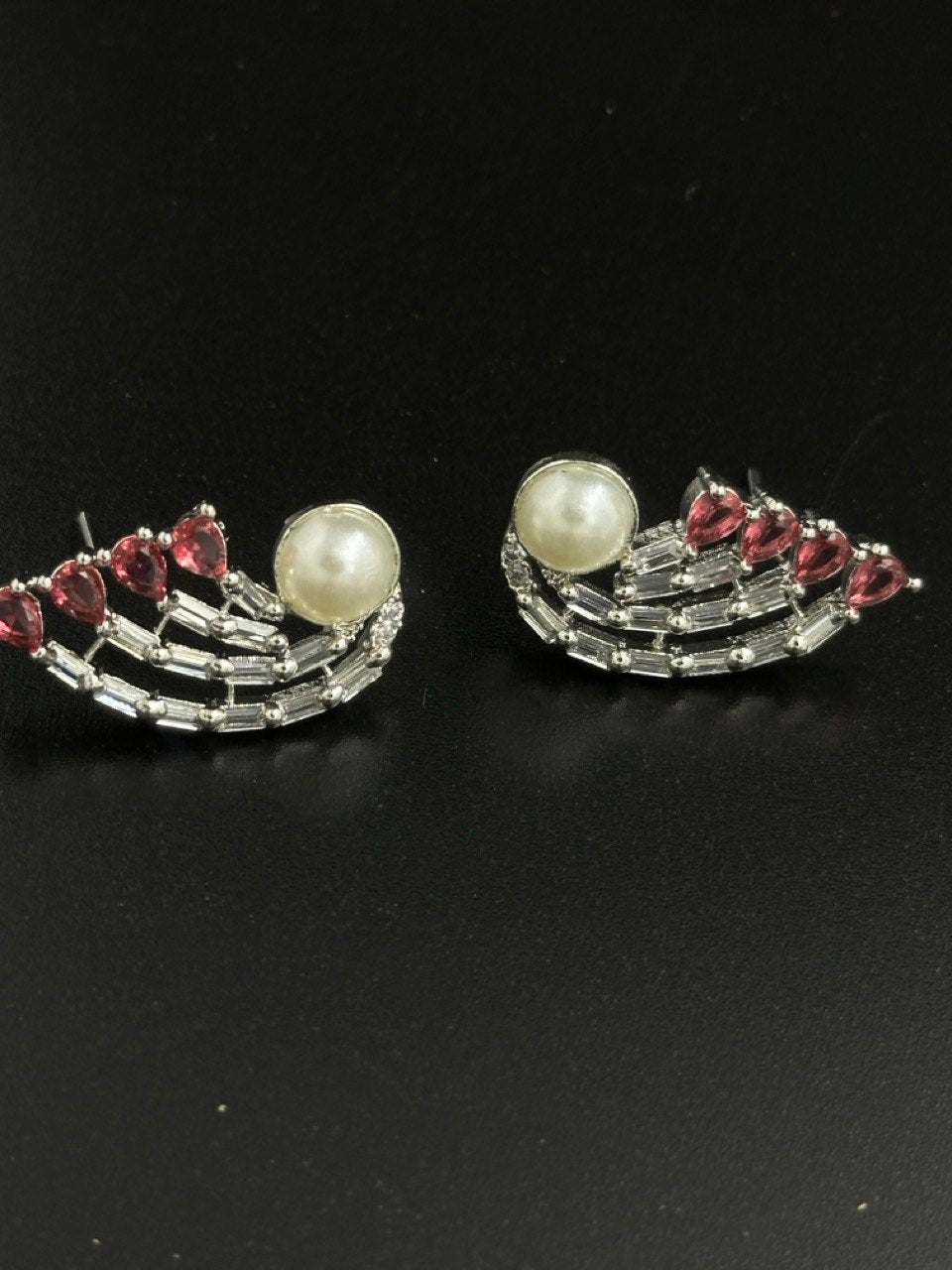 American Diamond pearl studs