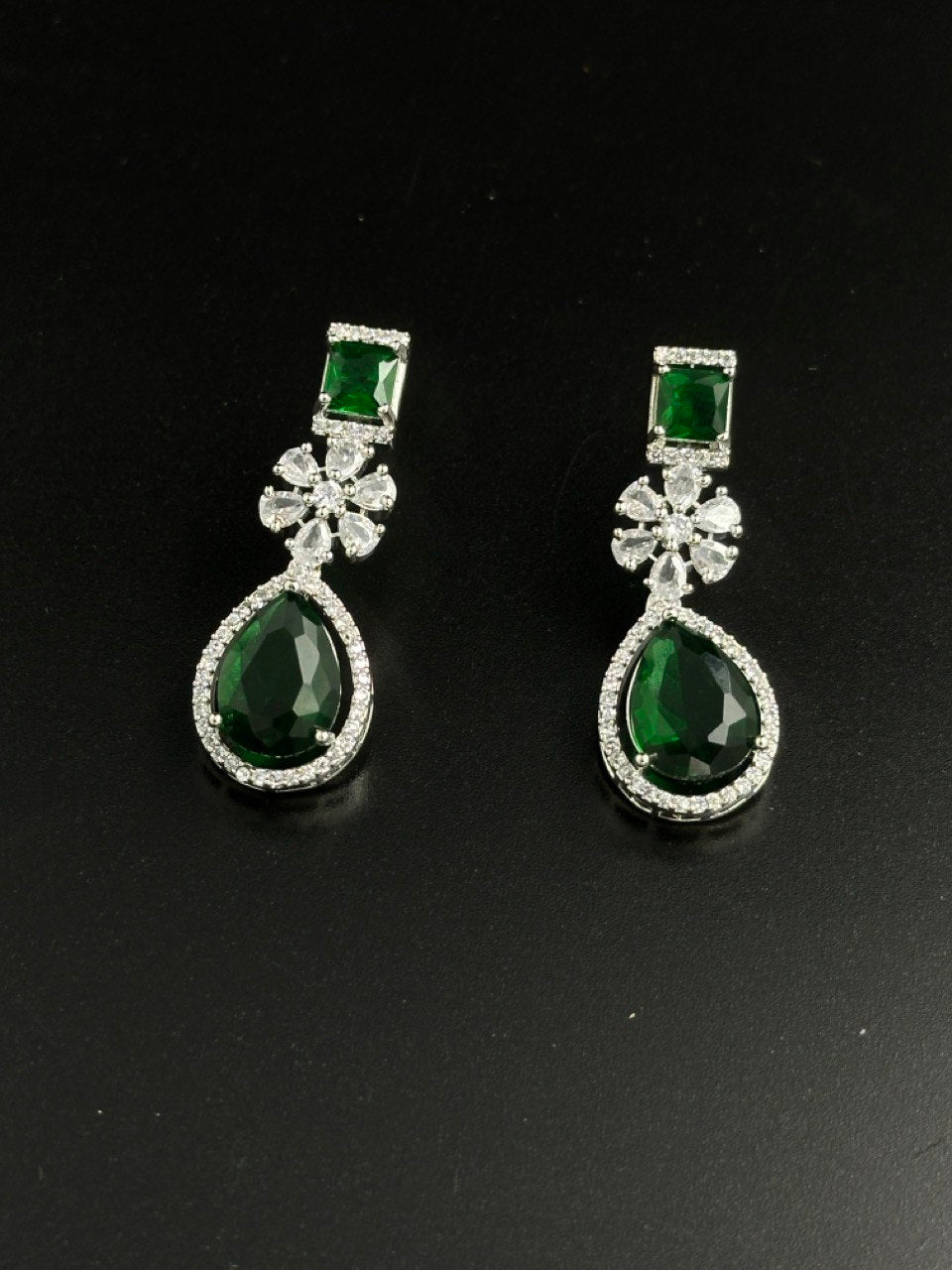 Green American diamond dangler