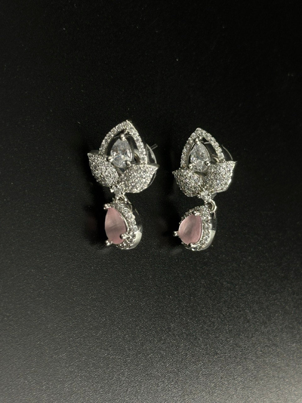 Pink American Diamond studs