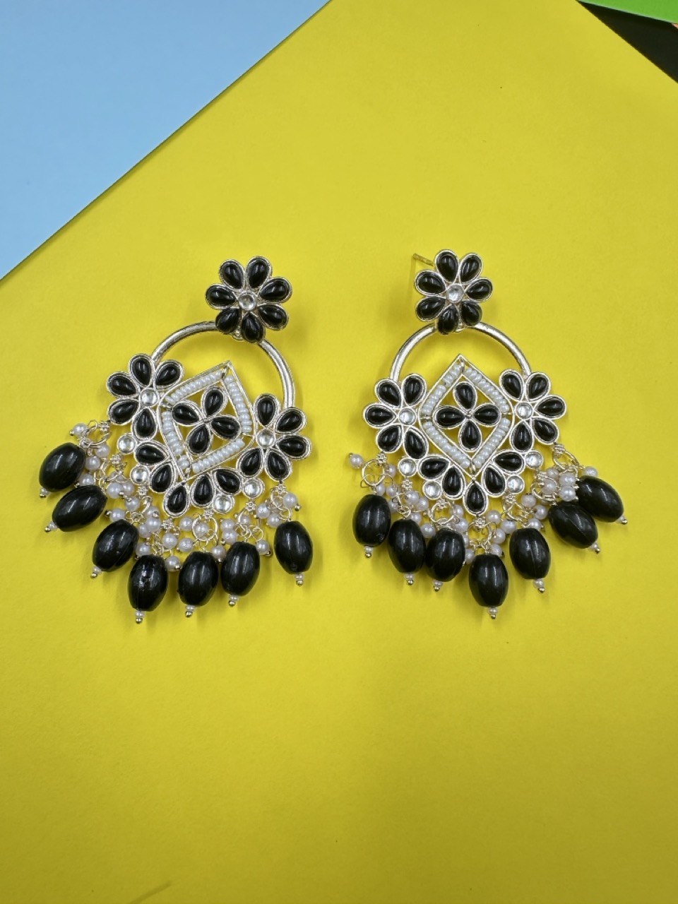 Black Chandbali Earrings