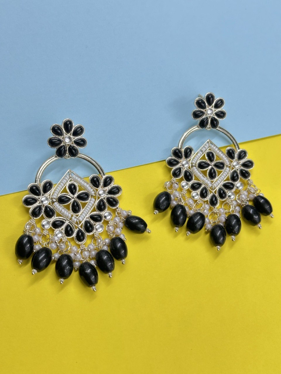 Black Chandbali Earrings