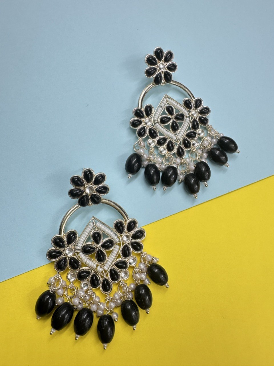 Black Chandbali Earrings