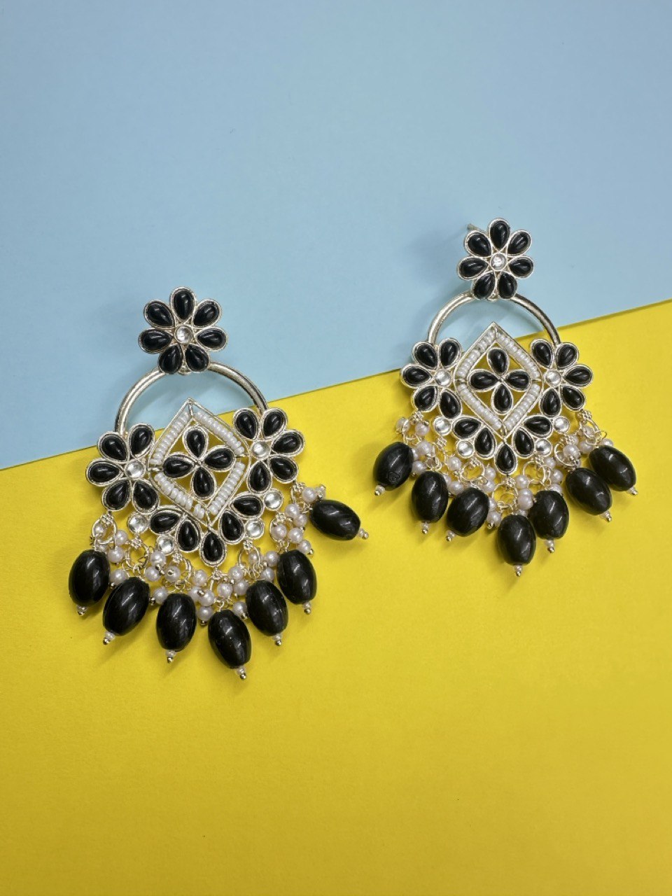 Black Chandbali Earrings