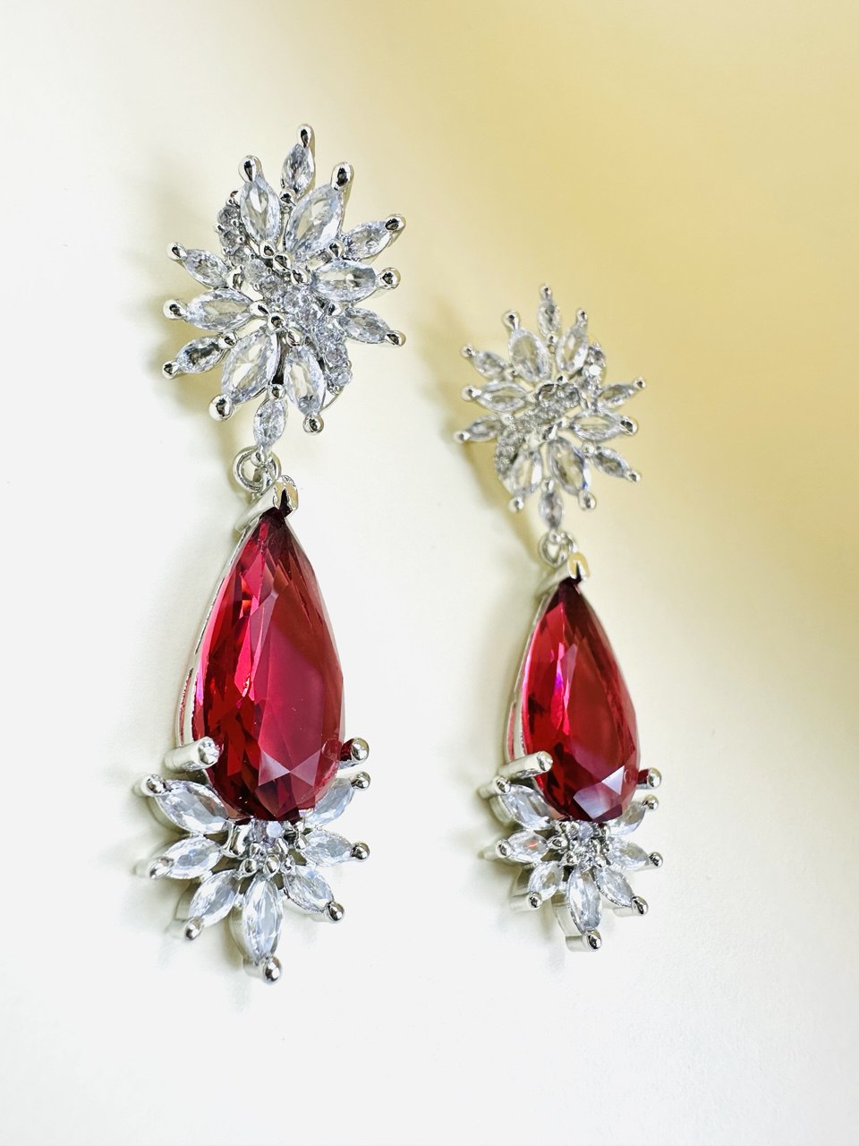 Ruby American diamond dangler