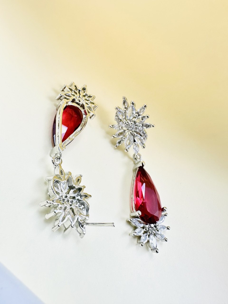 Ruby American diamond dangler