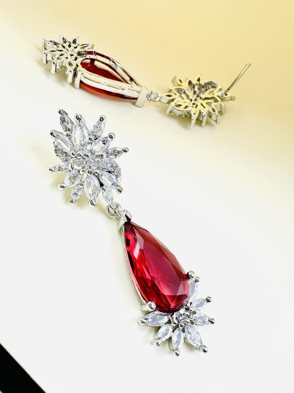 Ruby American diamond dangler