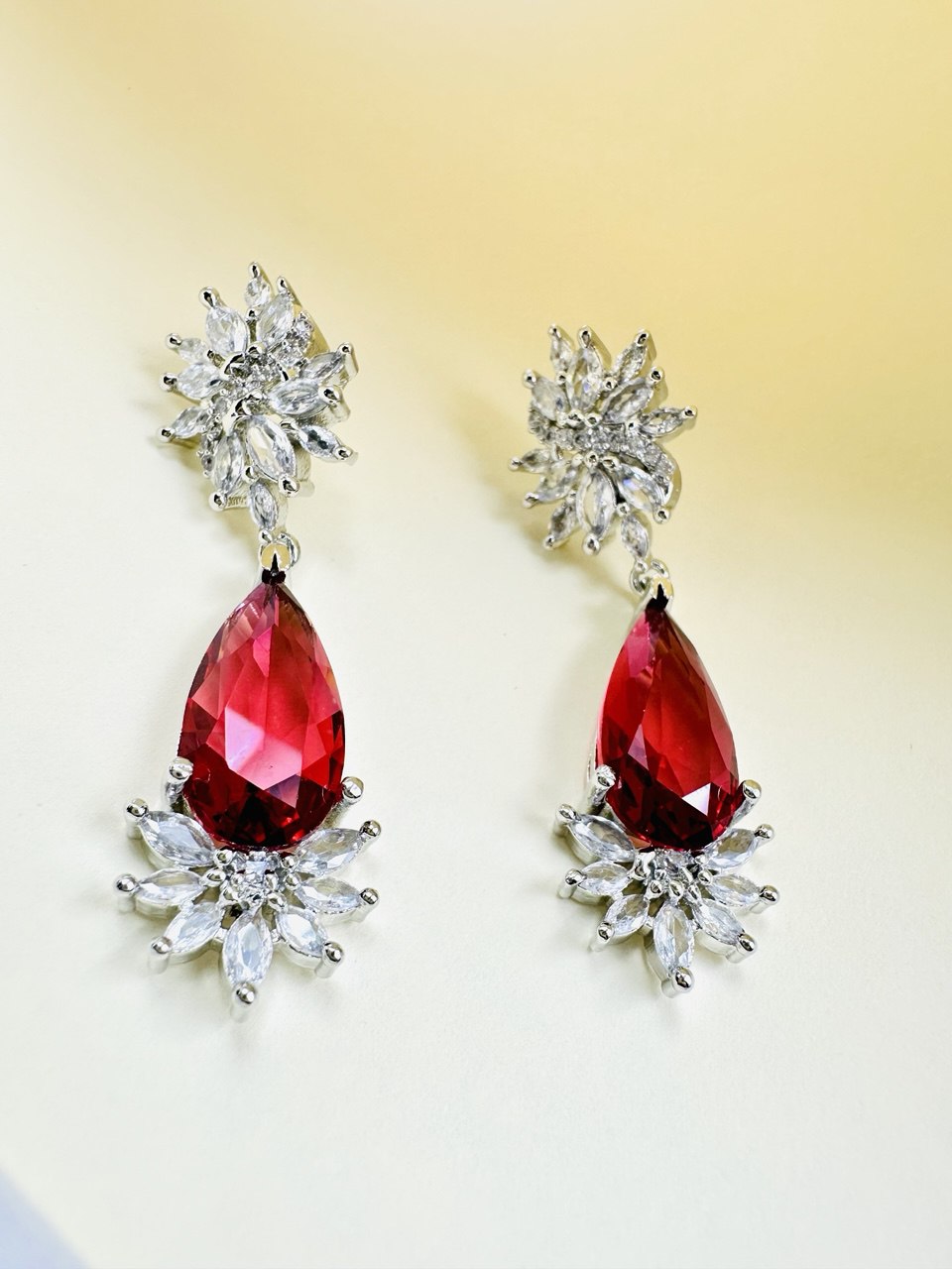 Ruby American diamond dangler