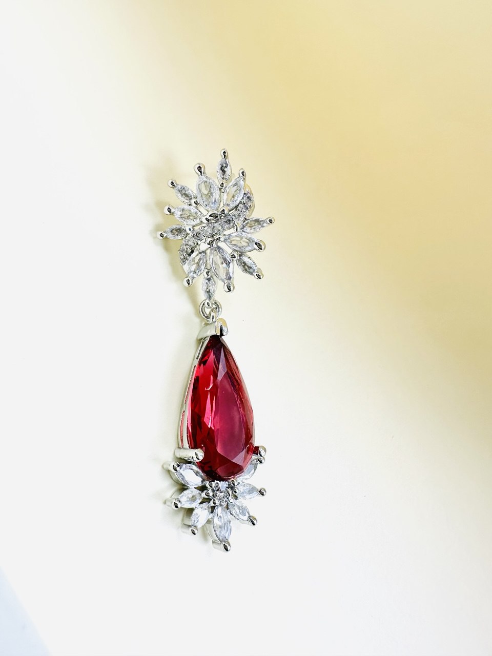 Ruby American diamond dangler