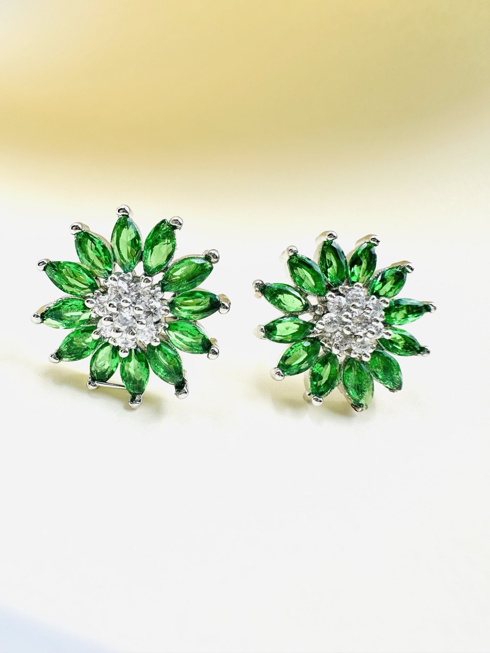 Green American Diamond studs