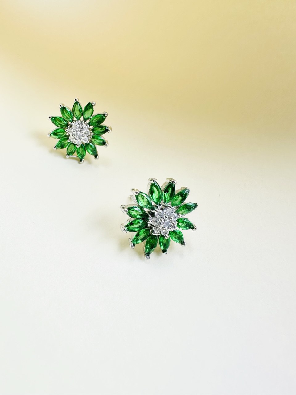 Green American Diamond studs