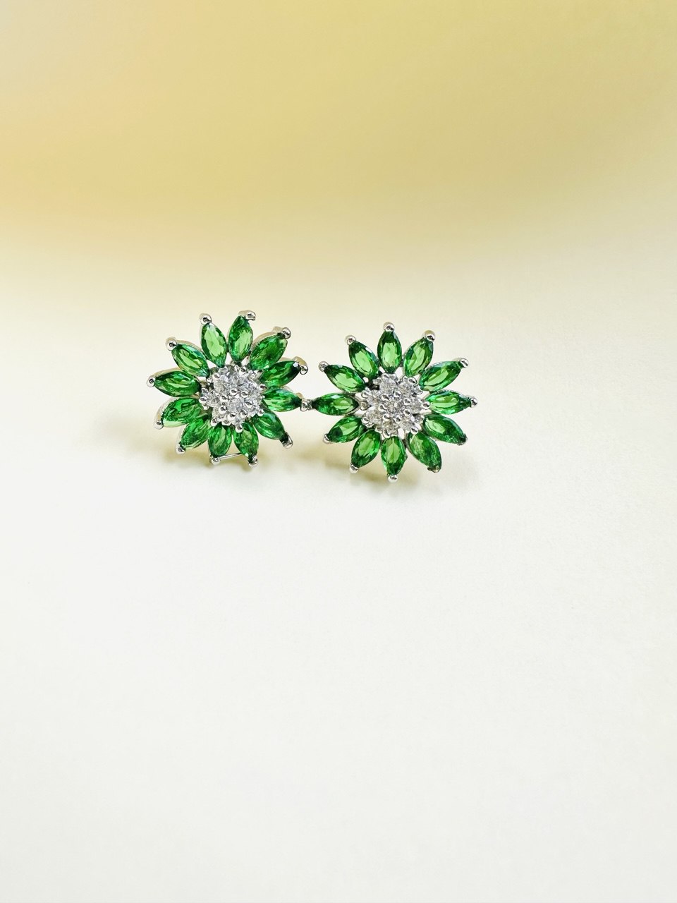 Green American Diamond studs