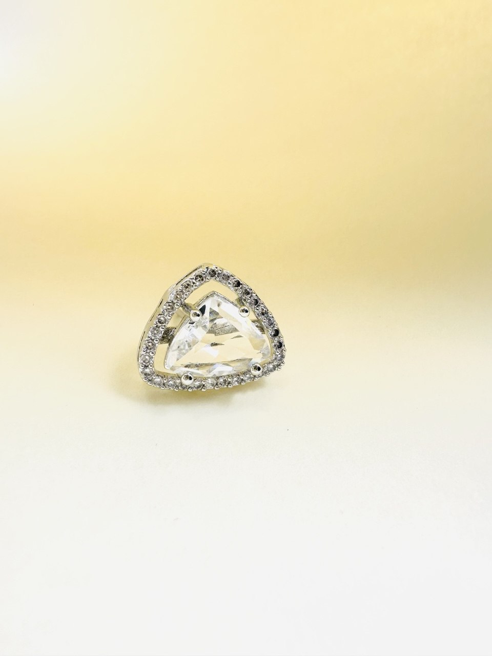 Geometric Triangular American Diamond studs