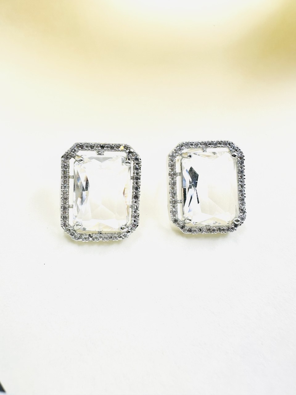 Geometric Square American Diamond studs