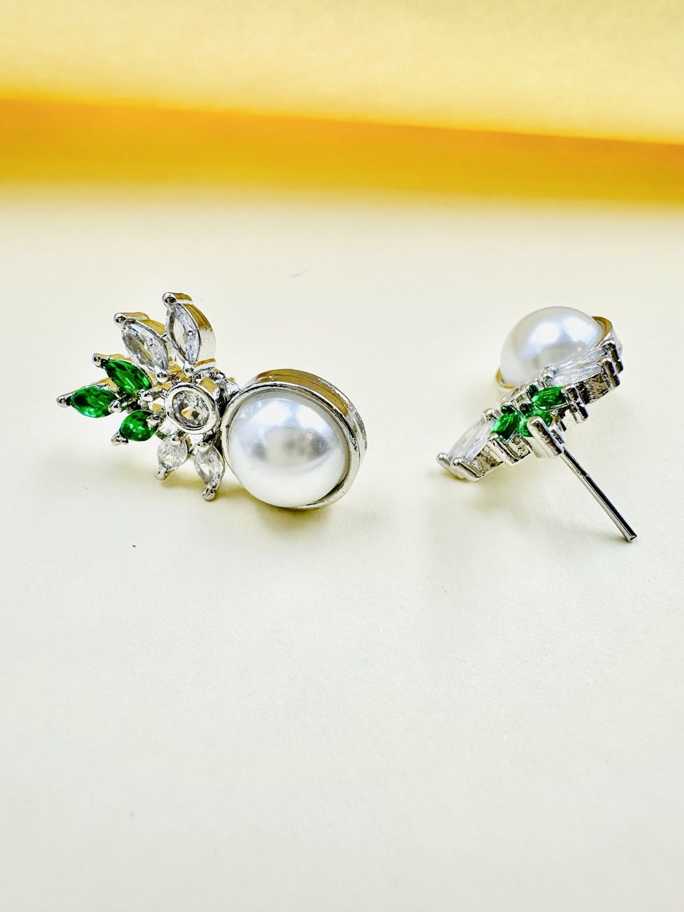 Green American Diamond studs