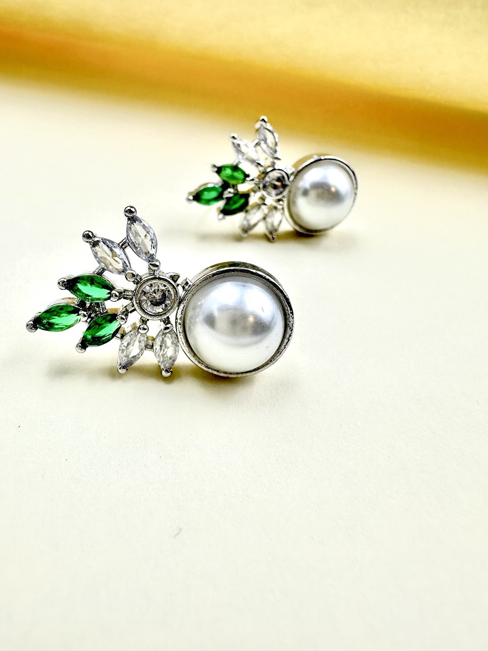 Green American Diamond studs