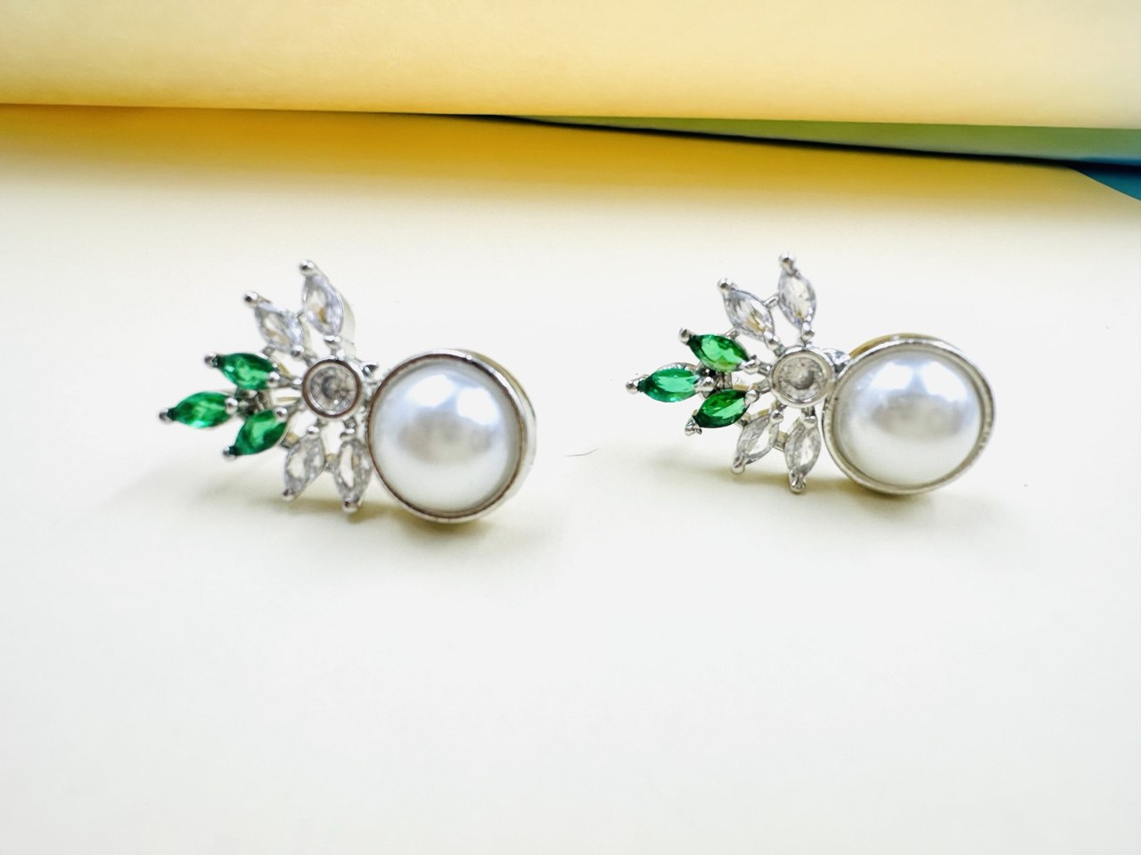 Green American Diamond studs