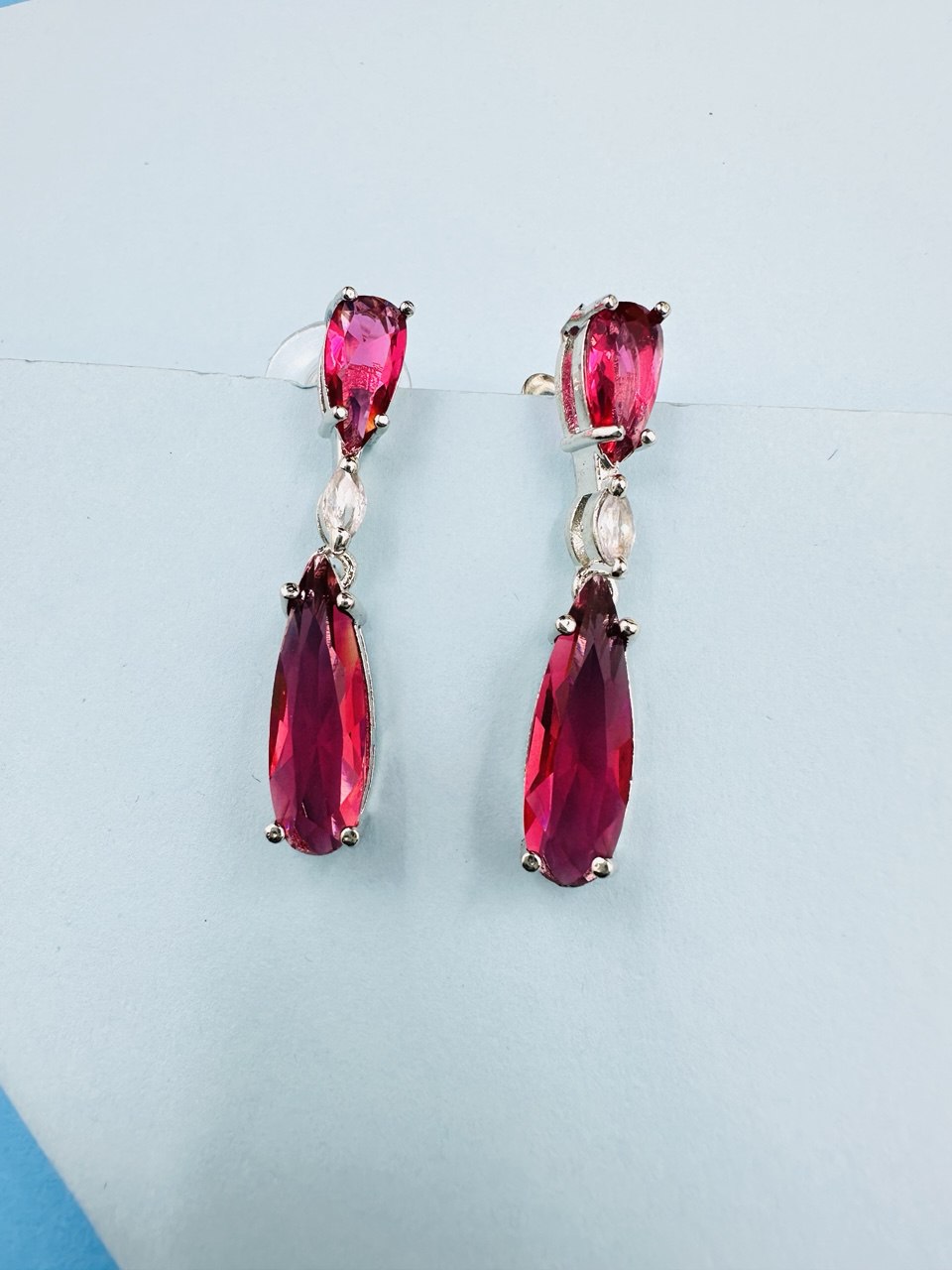 Ruby American diamond dangler