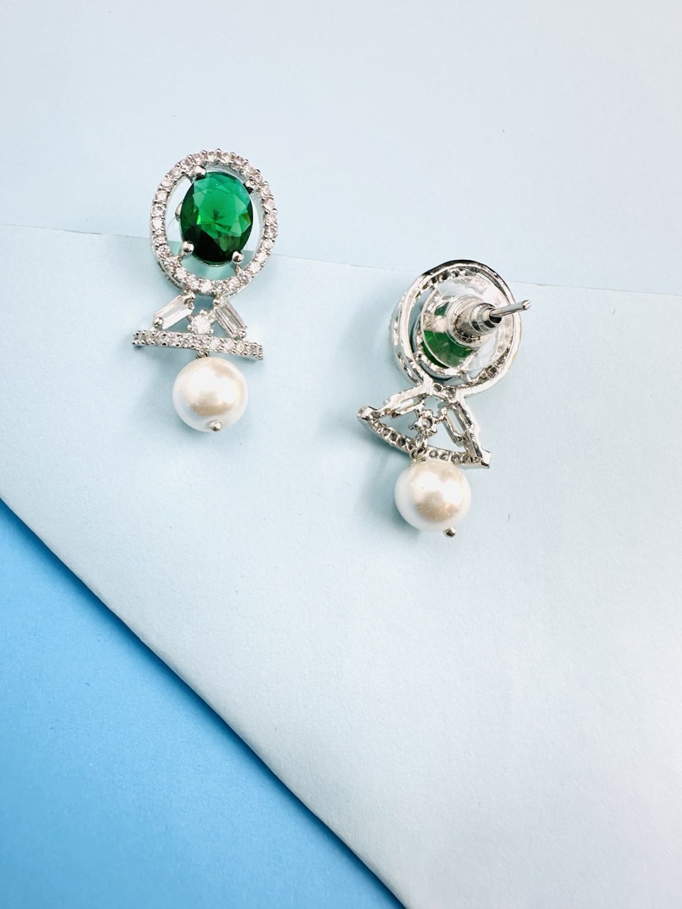 Green American diamond dangler