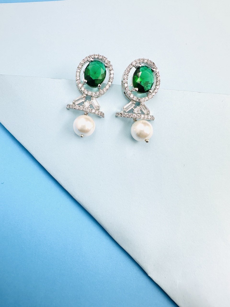 Green American diamond dangler