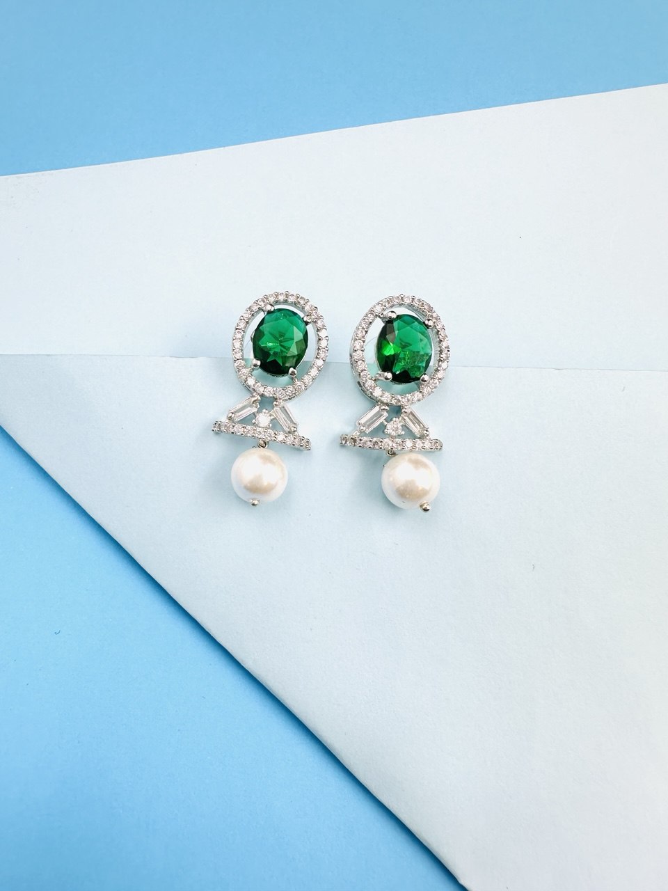 Green American diamond dangler
