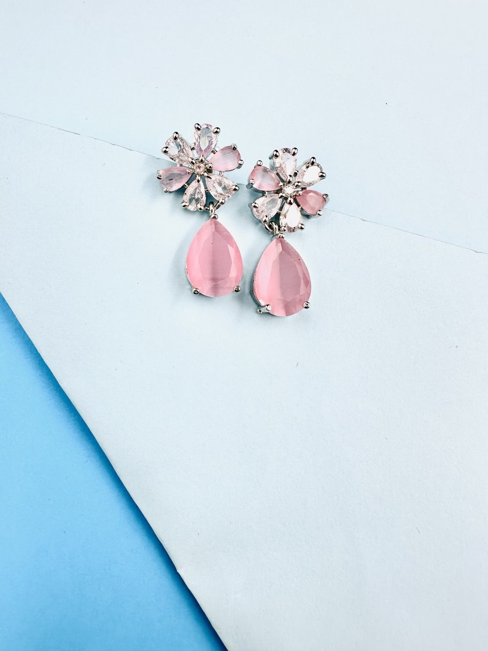 Pink American diamond dangler