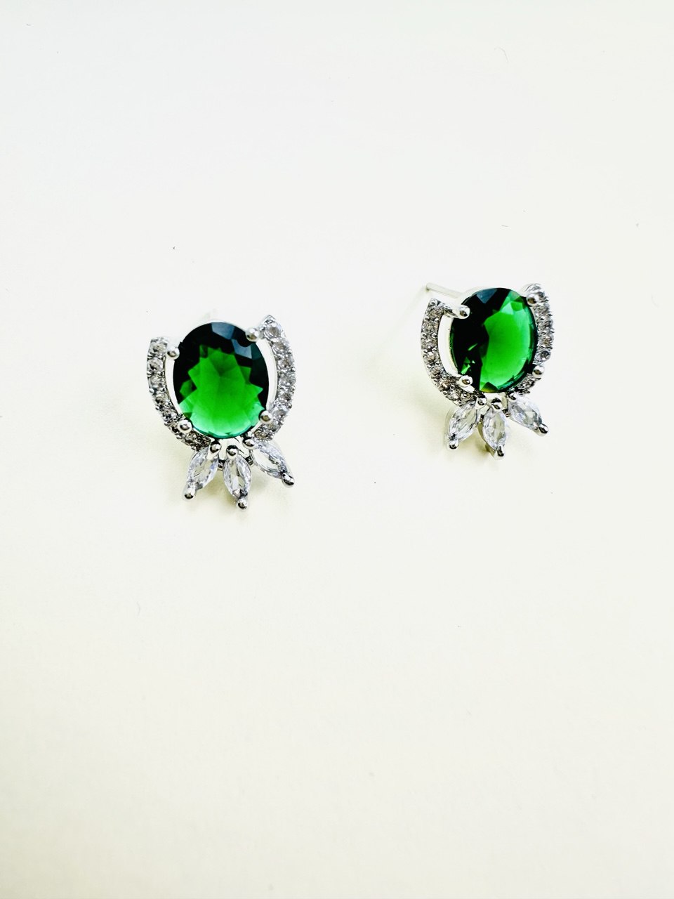 Green American Diamond studs