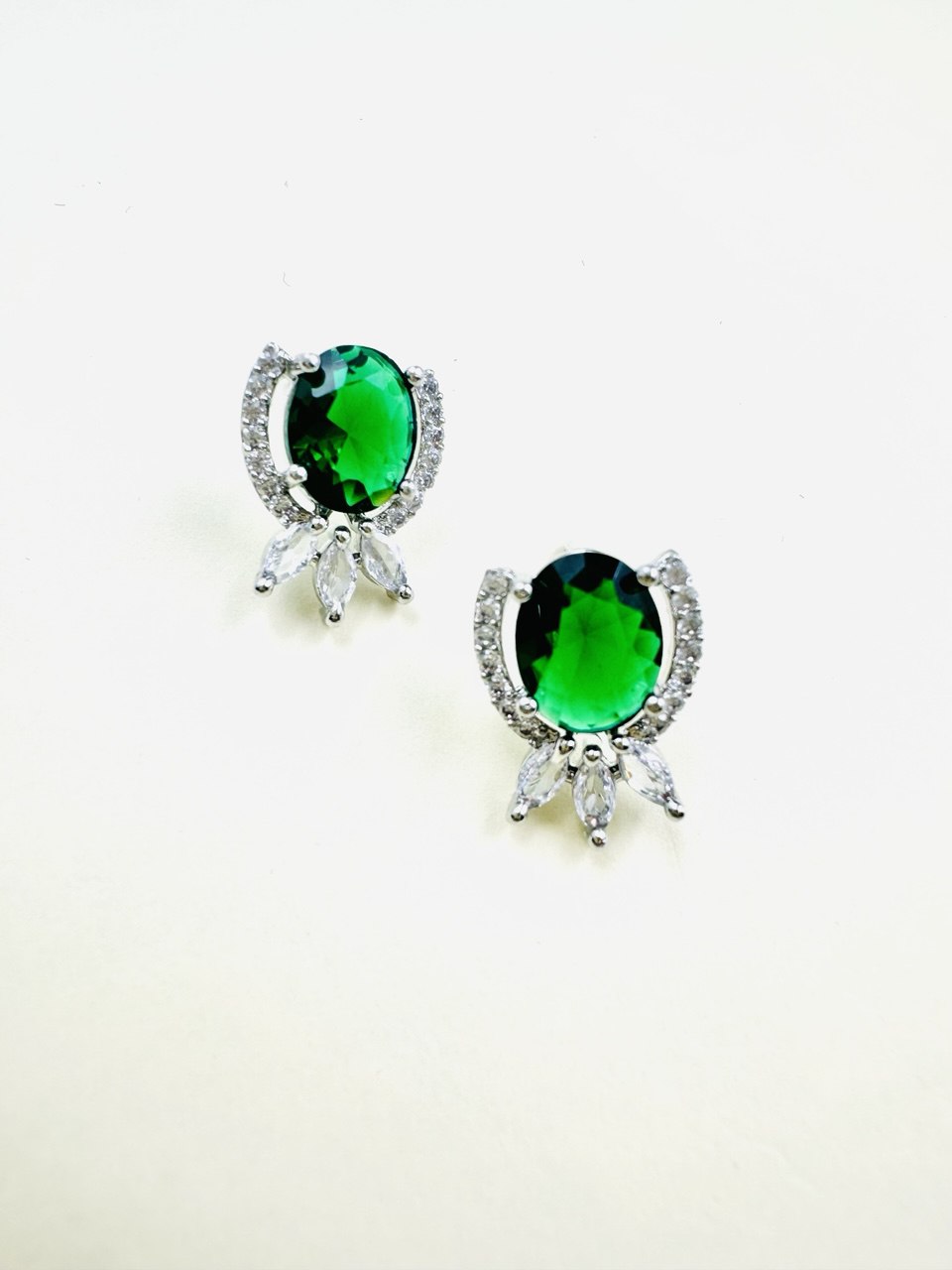 Green American Diamond studs