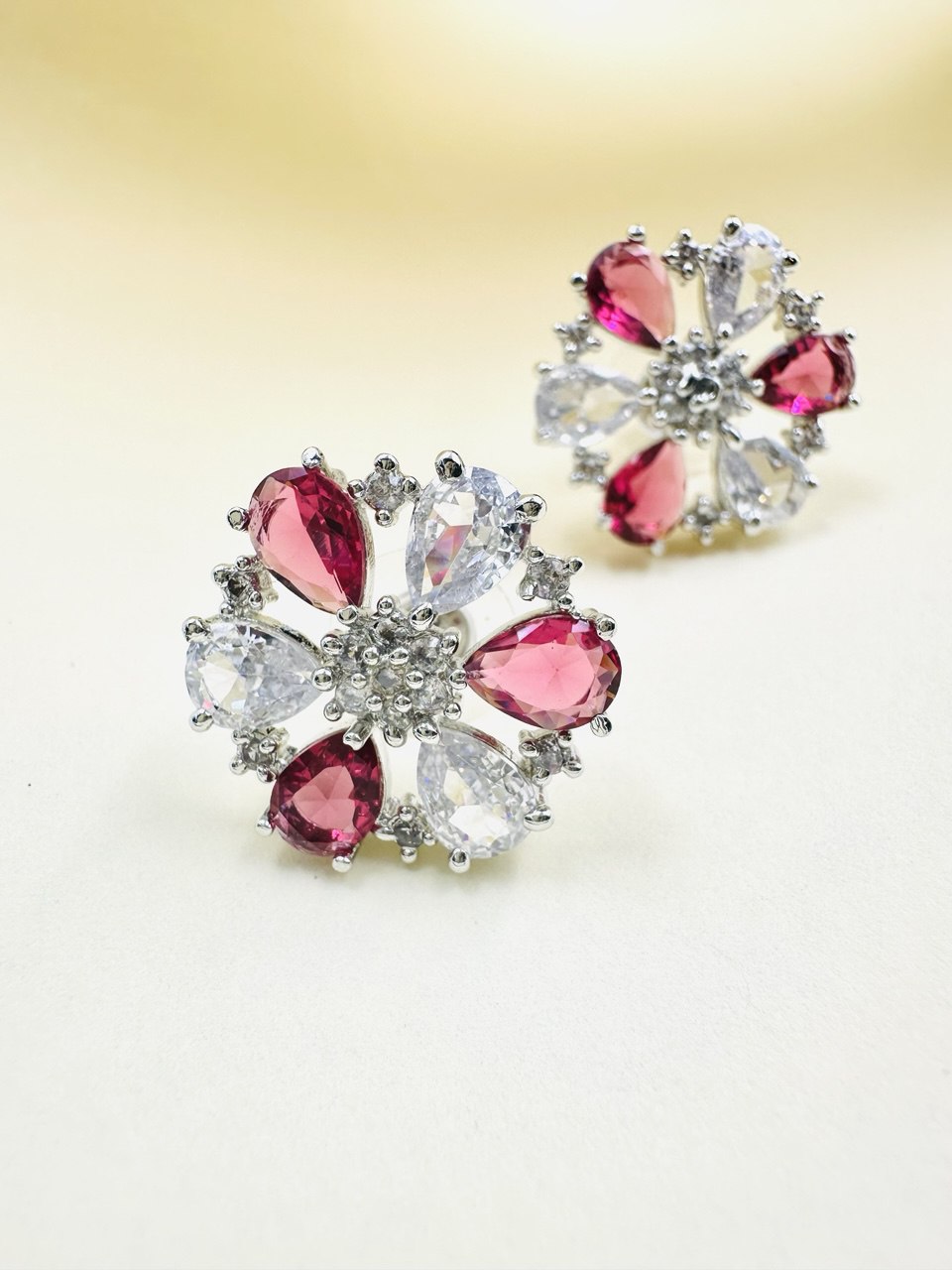 Pink American Diamond studs