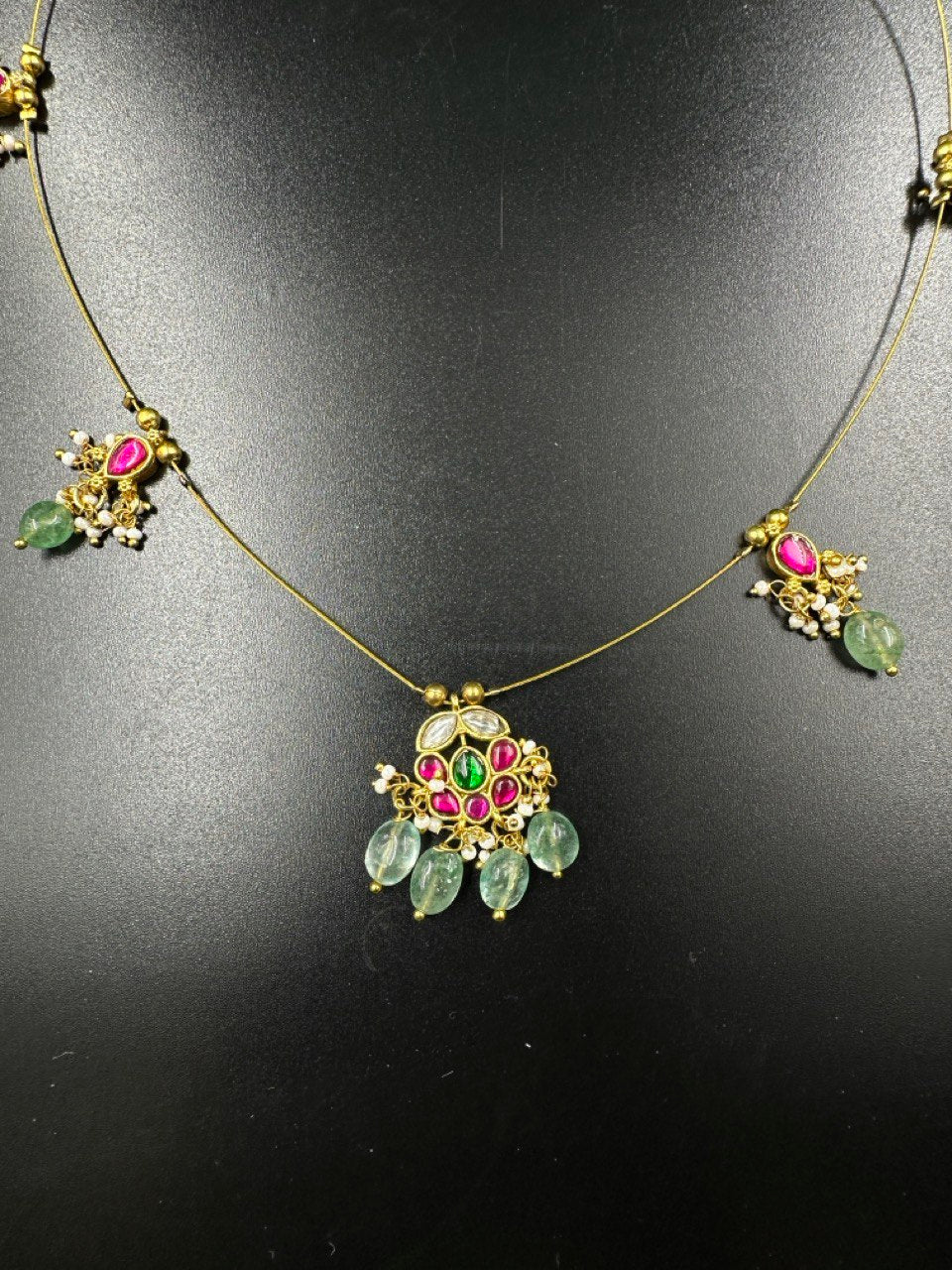 Yashasvi invisible green gold plated chain