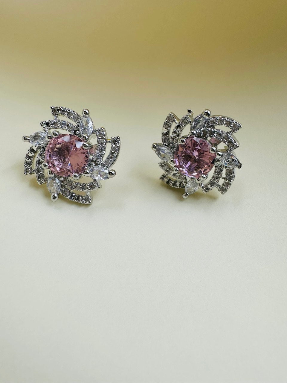 Pink American Diamond studs